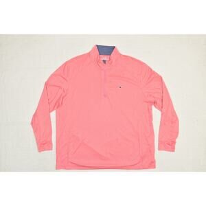 Vineyard Vines Men's Size XXL Sweater Performance 1/4 Zip Pink Golf Stretch